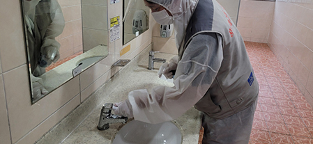 세면대 방역 사진