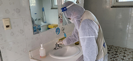 세면대 수전 방역 사진